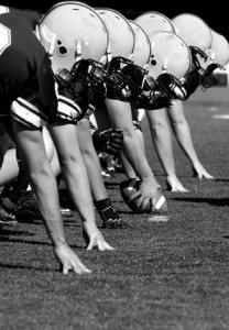 American Football Linemen, logos removed